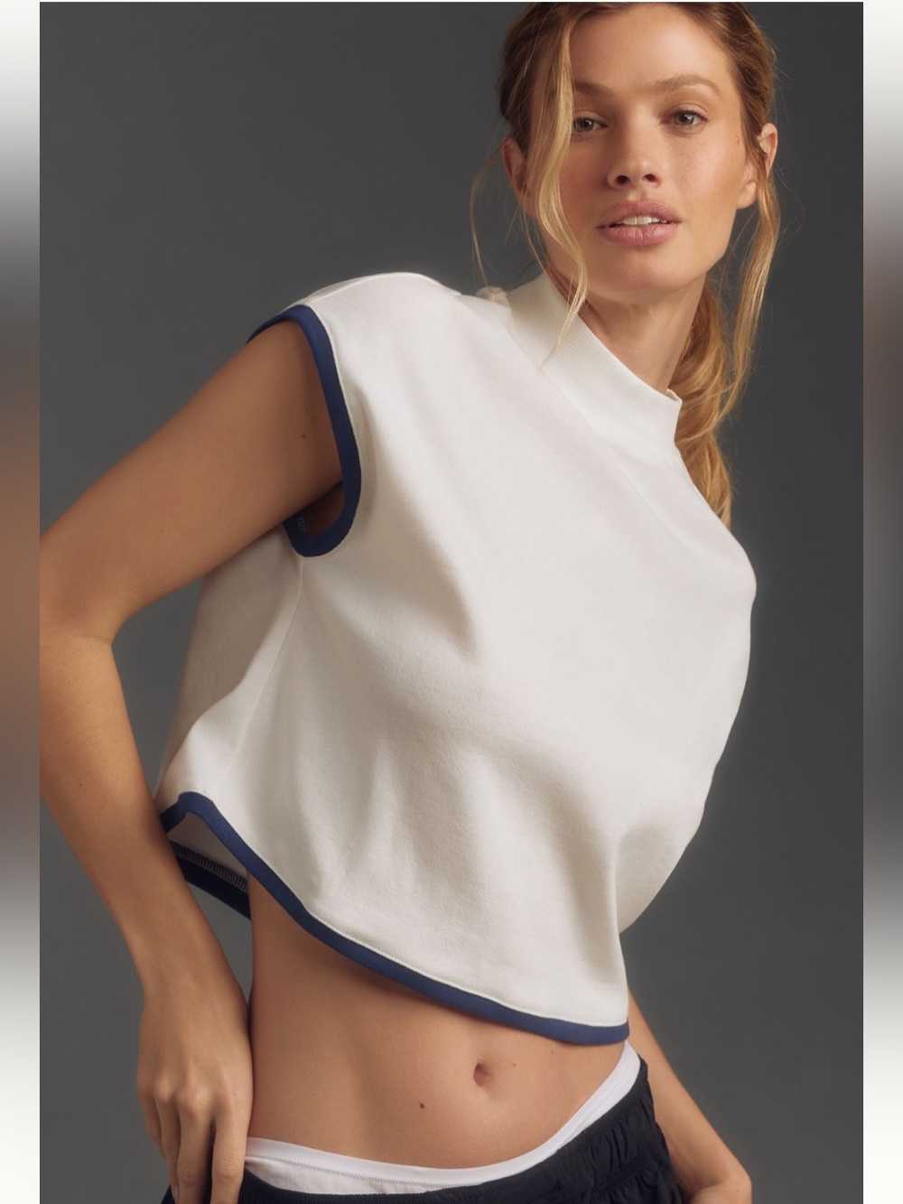 Maeve Mock-Neck Shell Tee, MP